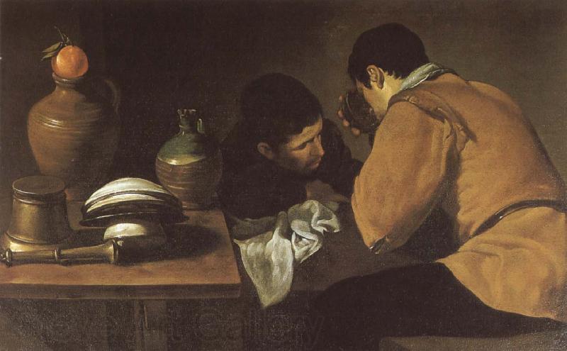 VELAZQUEZ, Diego Rodriguez de Silva y Two boy beside the table Norge oil painting art